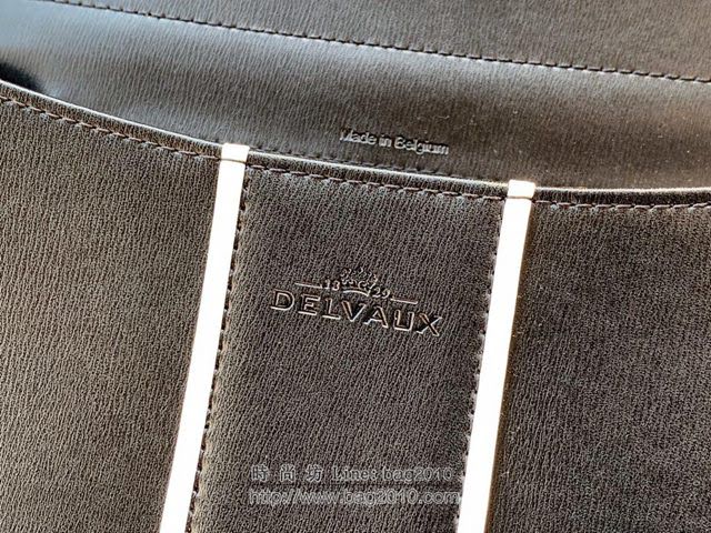 DELVAUX女包 經典款Brillant 原版Box牛皮手袋 德爾沃女手提包 DG0028 捆邊黑中號 Delvaux女單肩斜跨包  fcs1254
